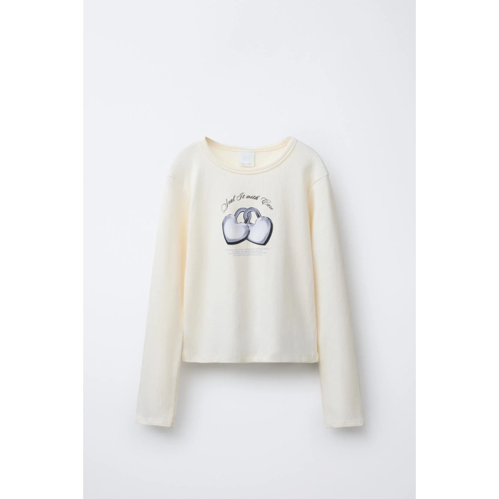 ФУТБОЛКА В РУБЧИК С СЕРДЦАМИ И ТЕКСТОМ