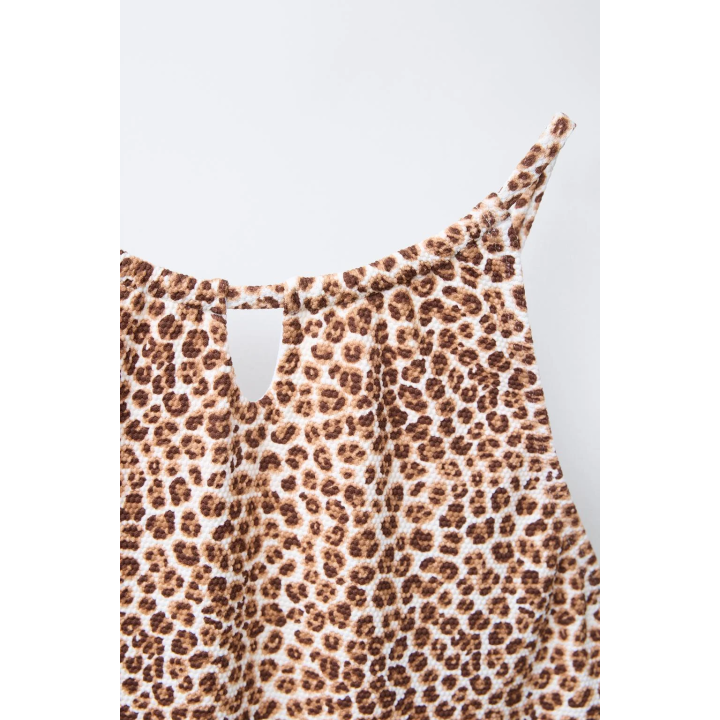 Купальник с животным принтом и вырезом, 6-14 лет