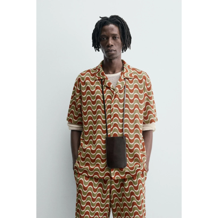 РУБАШКА JACQUARD С ГЕОМЕТРИЧЕСКИМ УЗОРОМ