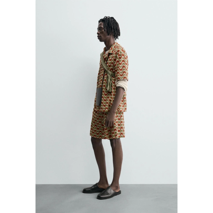 РУБАШКА JACQUARD С ГЕОМЕТРИЧЕСКИМ УЗОРОМ