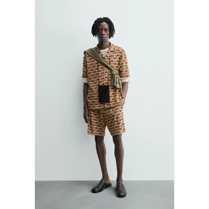 РУБАШКА JACQUARD С ГЕОМЕТРИЧЕСКИМ УЗОРОМ