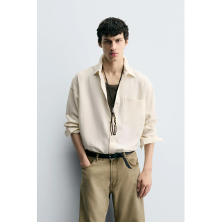 РУБАШКА RELAXED FIT ИЗ СТРУЯЩЕЙСЯ ТКАНИ