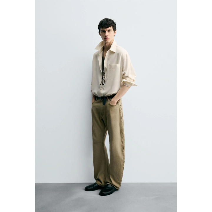 РУБАШКА RELAXED FIT ИЗ СТРУЯЩЕЙСЯ ТКАНИ