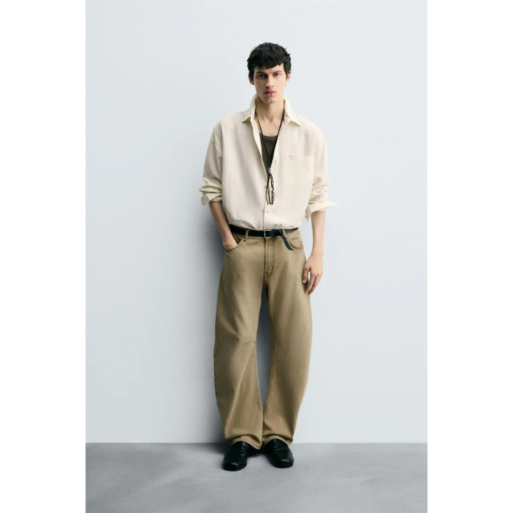 РУБАШКА RELAXED FIT ИЗ СТРУЯЩЕЙСЯ ТКАНИ