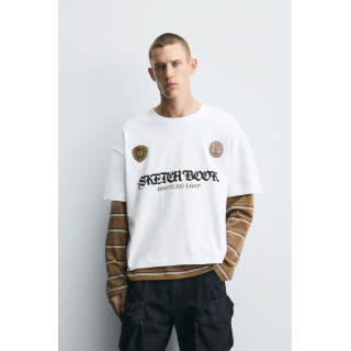 Футболка с контрастным принтом