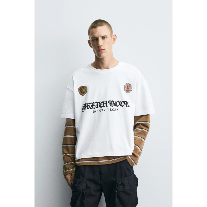 Футболка с контрастным принтом