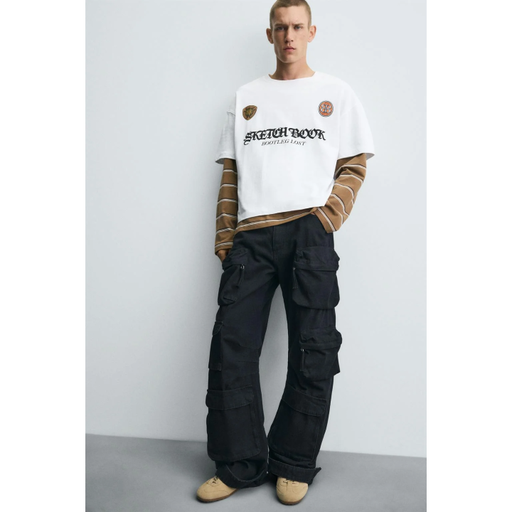 Футболка с контрастным принтом