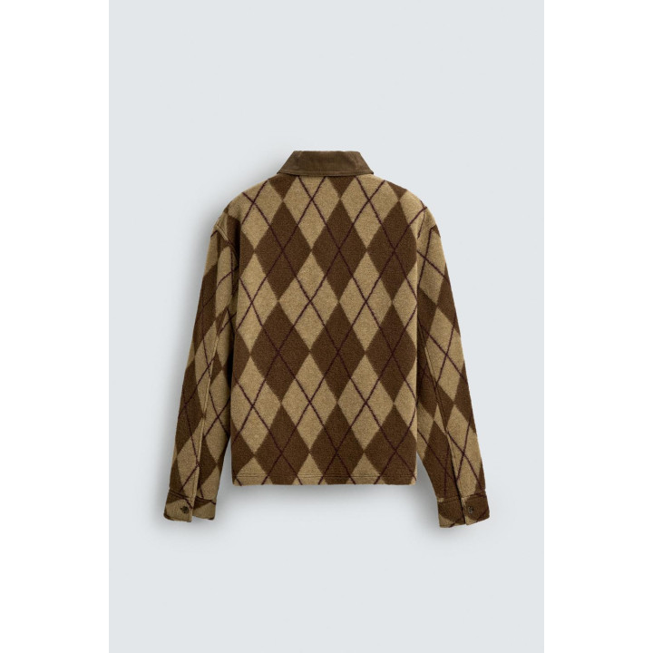 Поло с рельефным узором diamond jacquard