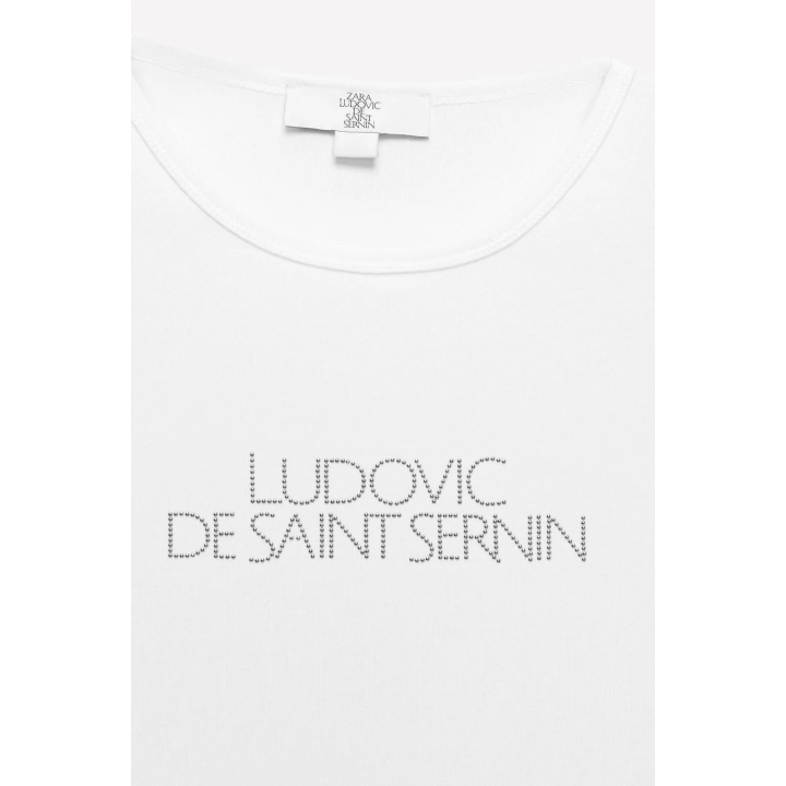 Футболка с вышитым логотипом из страз ludovic de saint sernin x zara
