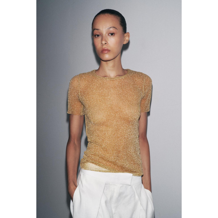 МЕТАЛЛИЗИРОВАННАЯ ФУТБОЛКА С КОРОТКИМИ РУКАВАМИ