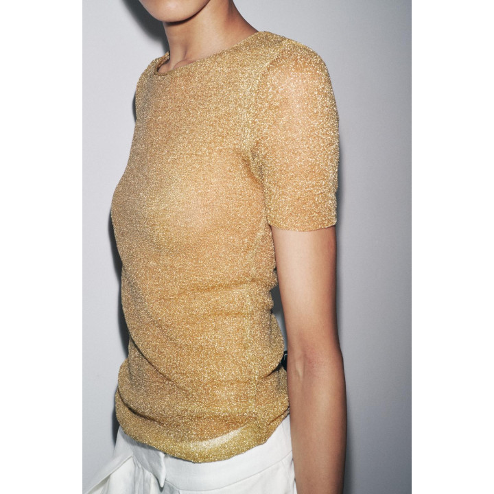 МЕТАЛЛИЗИРОВАННАЯ ФУТБОЛКА С КОРОТКИМИ РУКАВАМИ