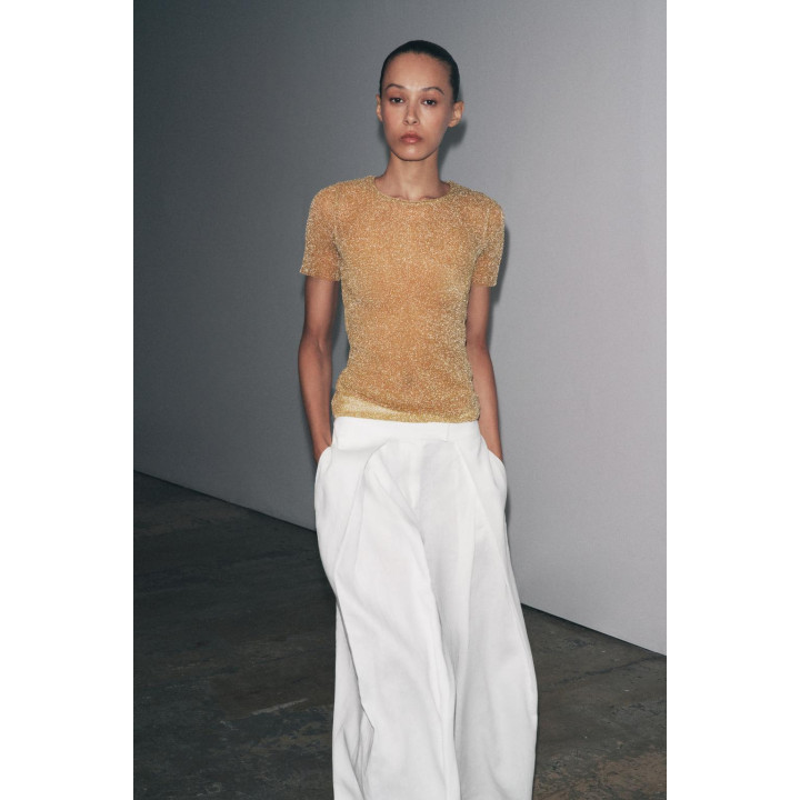 МЕТАЛЛИЗИРОВАННАЯ ФУТБОЛКА С КОРОТКИМИ РУКАВАМИ