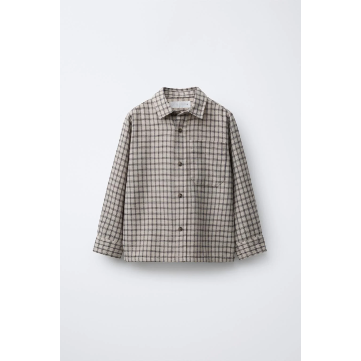 ФЛАНЕЛЕВАЯ РУБАШКА В КЛЕТКУ С КАРМАНОМ