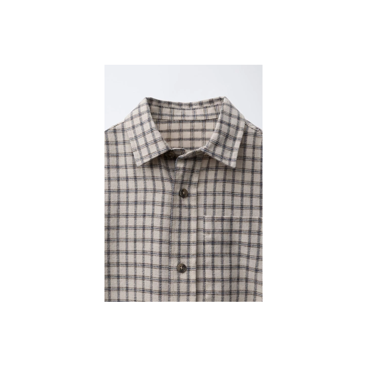 ФЛАНЕЛЕВАЯ РУБАШКА В КЛЕТКУ С КАРМАНОМ