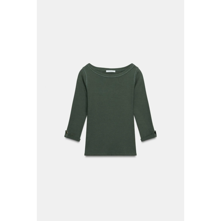 ФУТБОЛКА В РУБЧИК С ПУГОВИЦАМИ