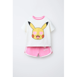Пижама с футболкой и бермудами 6-14 лет / покемон пикачу ™