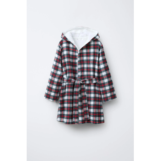 Клетчатый хлопковый халат