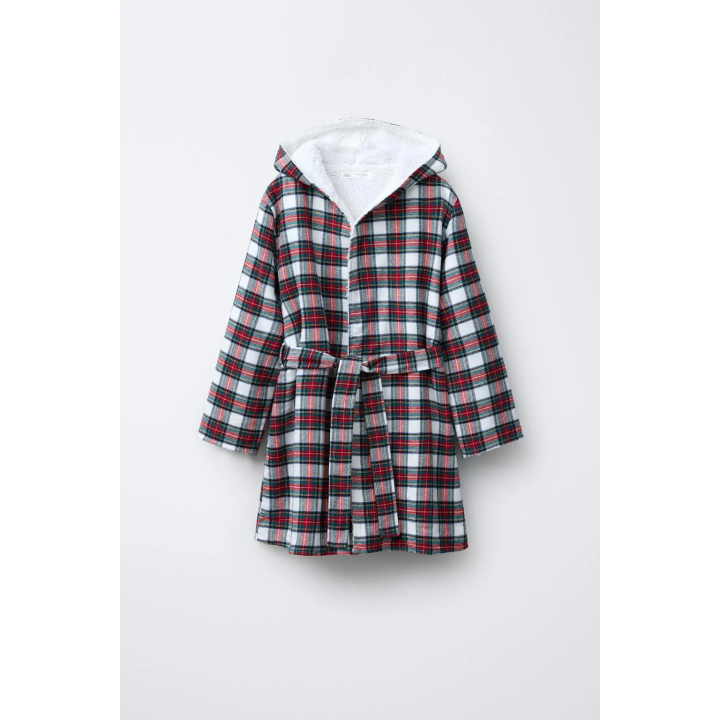 Клетчатый хлопковый халат