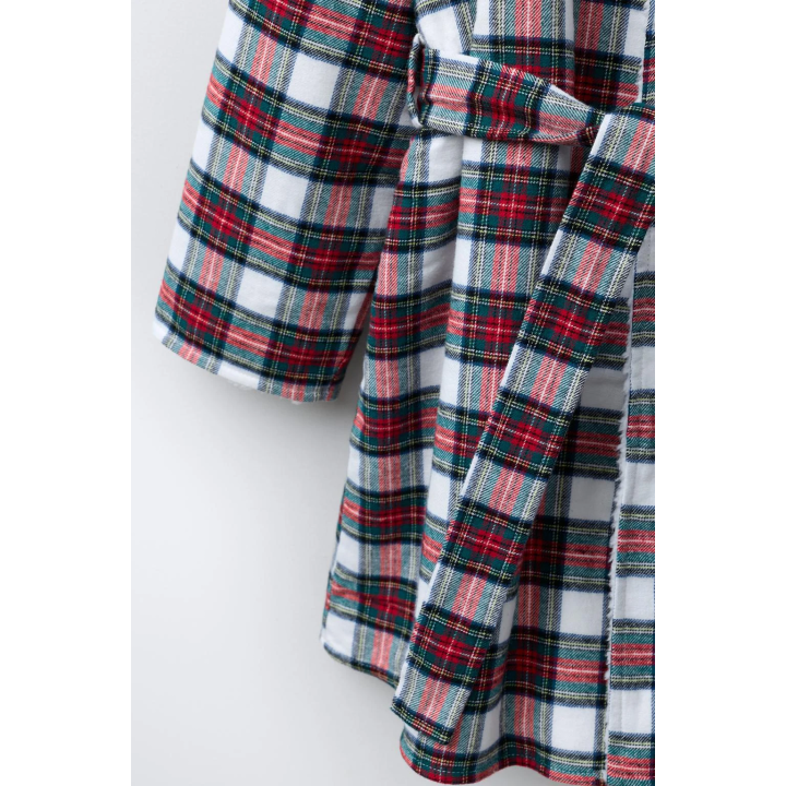 Клетчатый хлопковый халат