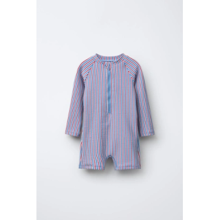 1-6 ЛЕТ/КУПАЛЬНИК С ПОЛОСАТЫМ КОМБИНЕЗОНОМ