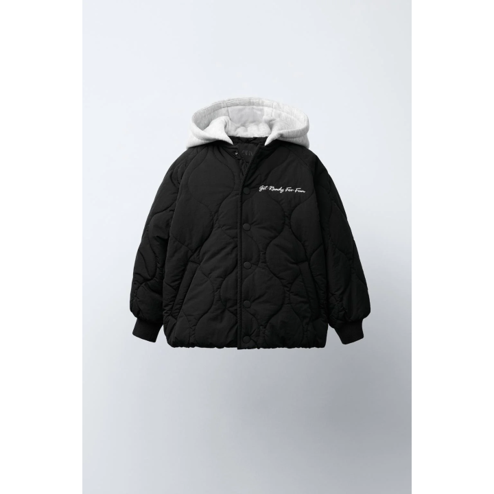 СТЕГАНЫЙ БОМБЕР С КАПЮШОНОМ WATER REPELLENT