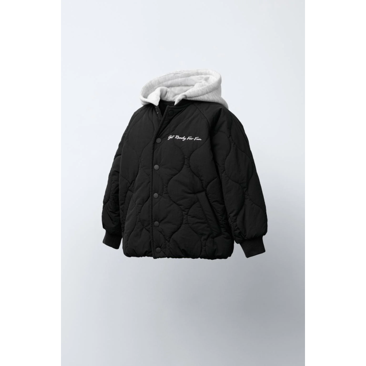 СТЕГАНЫЙ БОМБЕР С КАПЮШОНОМ WATER REPELLENT