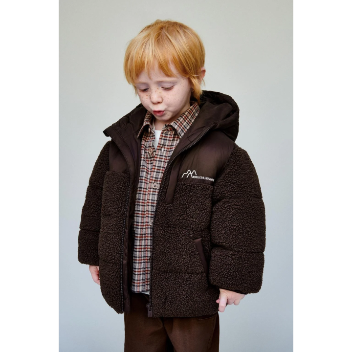 КОМБИНИРОВАННОЕ ПАЛЬТО ИЗ ИСКУССТВЕННОЙ ОВЧИНЫ