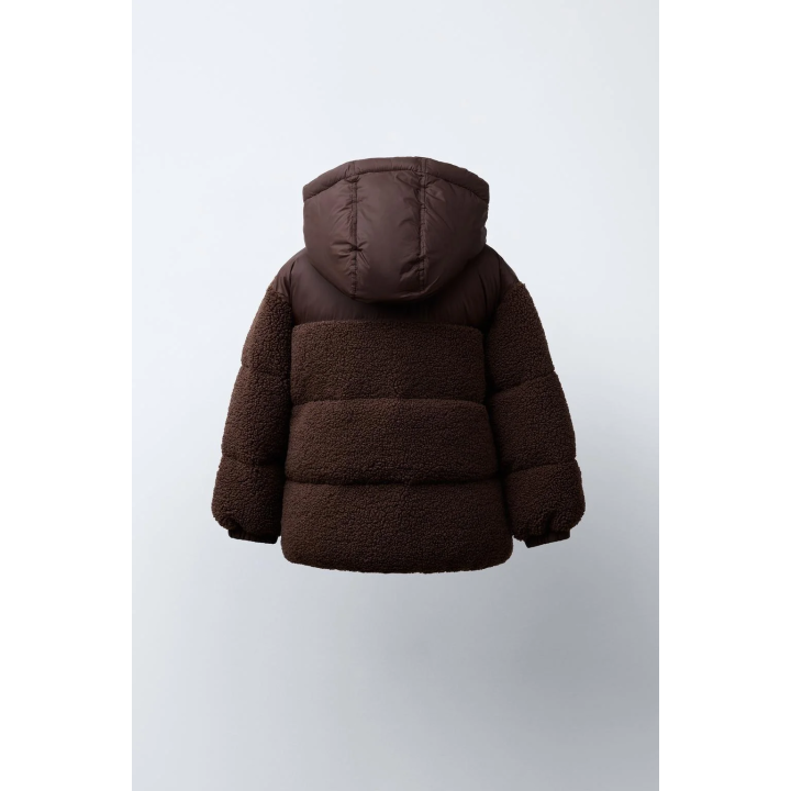 КОМБИНИРОВАННОЕ ПАЛЬТО ИЗ ИСКУССТВЕННОЙ ОВЧИНЫ