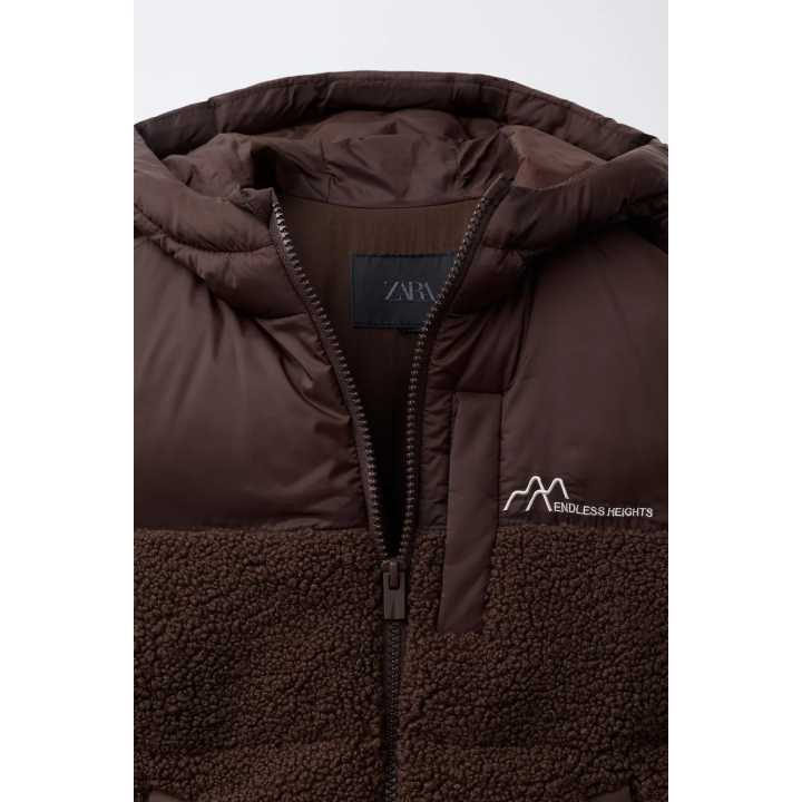 КОМБИНИРОВАННОЕ ПАЛЬТО ИЗ ИСКУССТВЕННОЙ ОВЧИНЫ