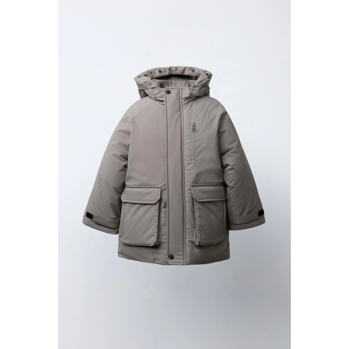 ПАРКА С КАПЮШОНОМ И СЪЕМНЫМ ИСКУССТВЕННЫМ МЕХОМ WATER REPELLENT