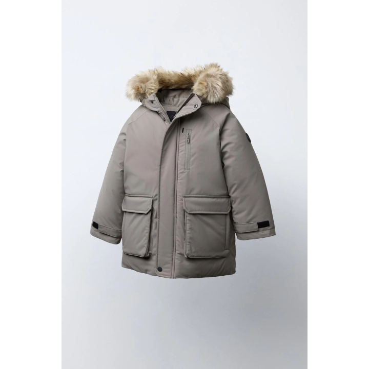 ПАРКА С КАПЮШОНОМ И СЪЕМНЫМ ИСКУССТВЕННЫМ МЕХОМ WATER REPELLENT