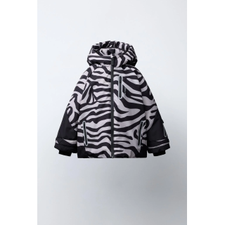 ВОДОНЕПРОНИЦАЕМАЯ И ВЕТРОЗАЩИТНАЯ ЛЫЖНАЯ КУРТКА С ПРИНТОМ ЗЕБРЫ