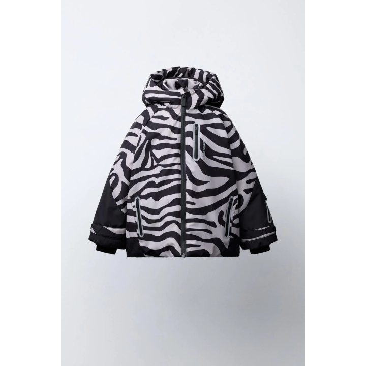 ВОДОНЕПРОНИЦАЕМАЯ И ВЕТРОЗАЩИТНАЯ ЛЫЖНАЯ КУРТКА С ПРИНТОМ ЗЕБРЫ