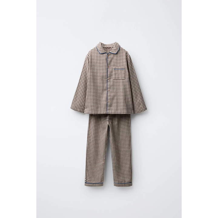3–6 ЛЕТ/ ФЛАНЕЛЕВАЯ ПИЖАМА В КЛЕТКУ ВИШИ