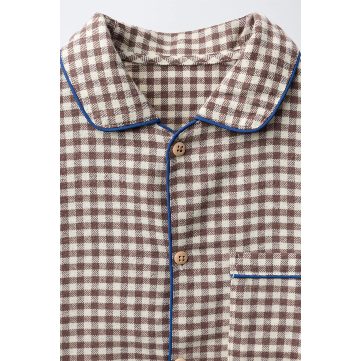 3–6 ЛЕТ/ ФЛАНЕЛЕВАЯ ПИЖАМА В КЛЕТКУ ВИШИ