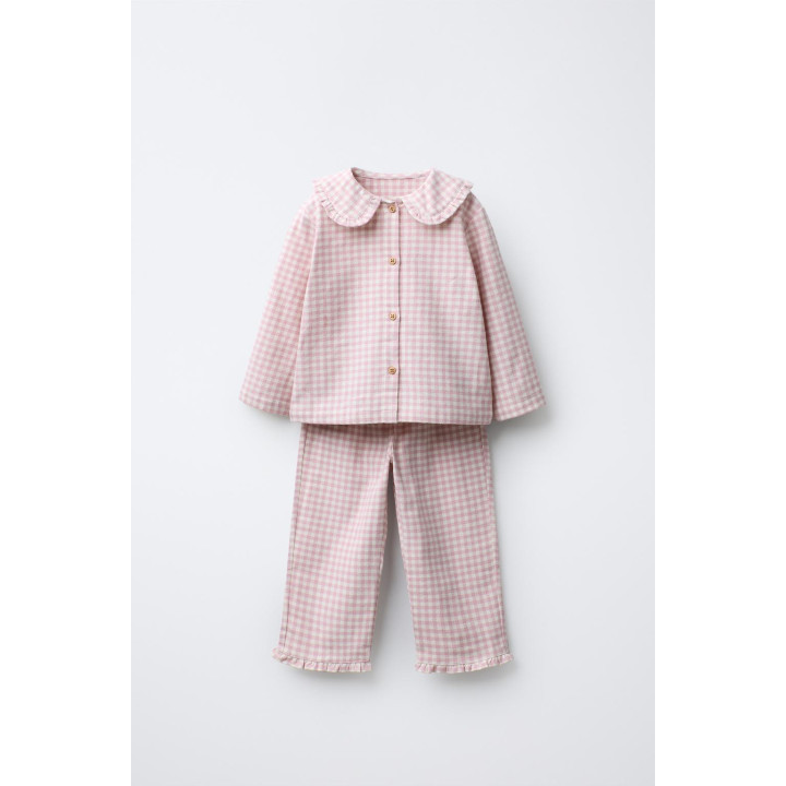 Пижама из фланели в клетку для девочек 3-6 лет