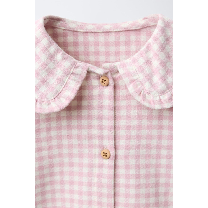 Пижама из фланели в клетку для девочек 3-6 лет