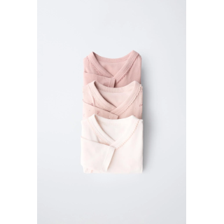 НАБОР ИЗ ТРЕХ БОДИ-КИМОНО С ЦВЕТОЧНЫМ ПРИНТОМ