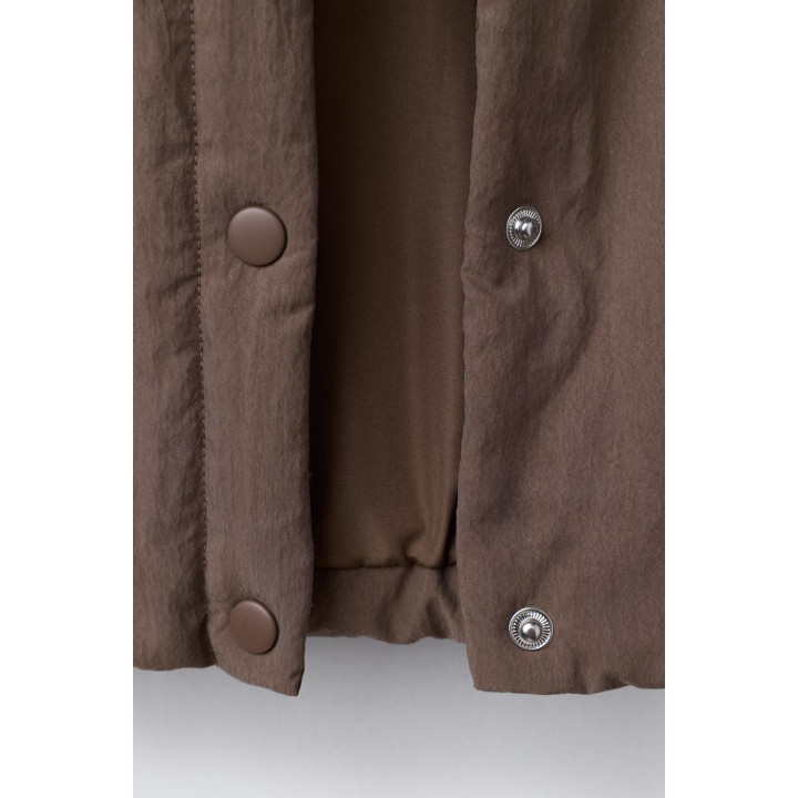 СТЕГАНАЯ КУРТКА С ВОРОТНИКОМ ИЗ КРУЖЕВА КРОШЕ