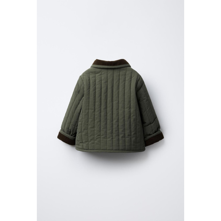 СТЕГАНАЯ КУРТКА С ВЕЛЬВЕТОВЫМ ВОРОТНИКОМ