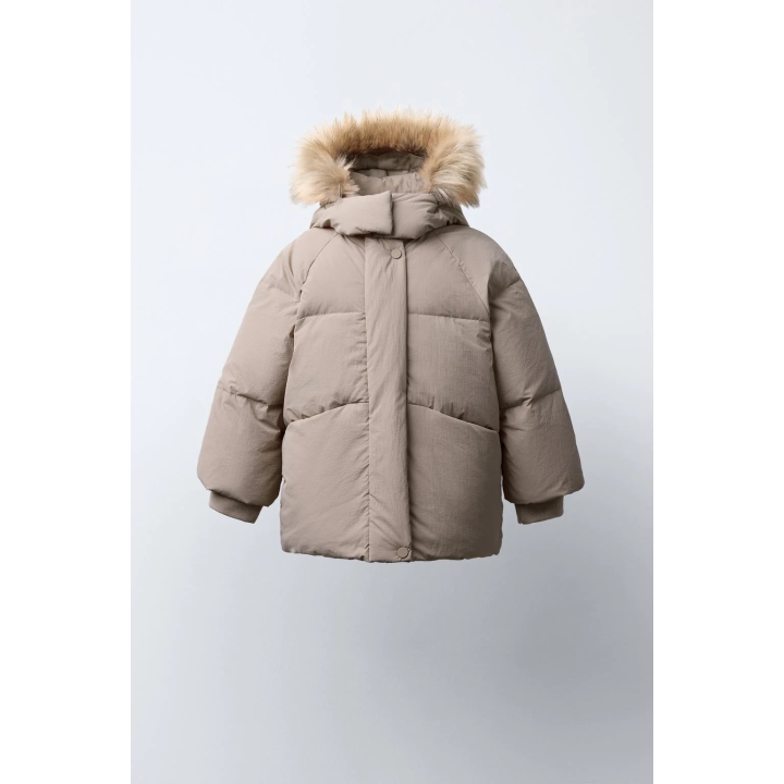 ПУХОВИК WATER REPELLENT С ОТСТЕГИВАЮЩИМСЯ МЕХОВЫМ КАПЮШОНОМ