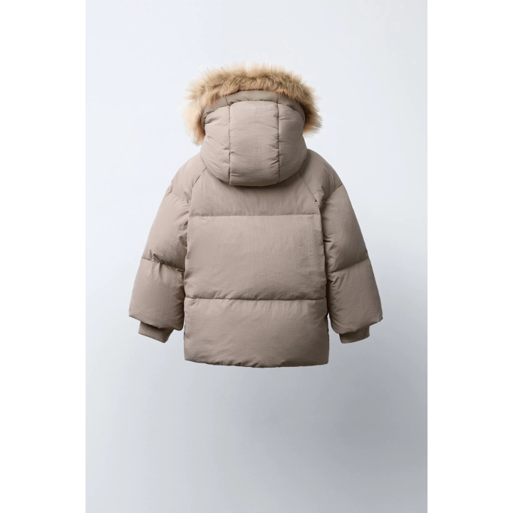 ПУХОВИК WATER REPELLENT С ОТСТЕГИВАЮЩИМСЯ МЕХОВЫМ КАПЮШОНОМ