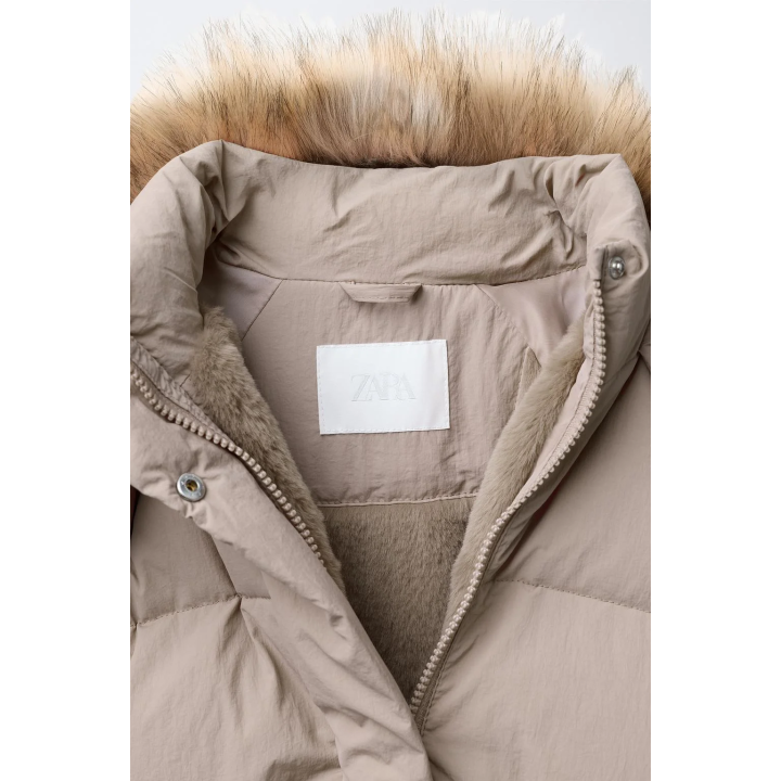 ПУХОВИК WATER REPELLENT С ОТСТЕГИВАЮЩИМСЯ МЕХОВЫМ КАПЮШОНОМ