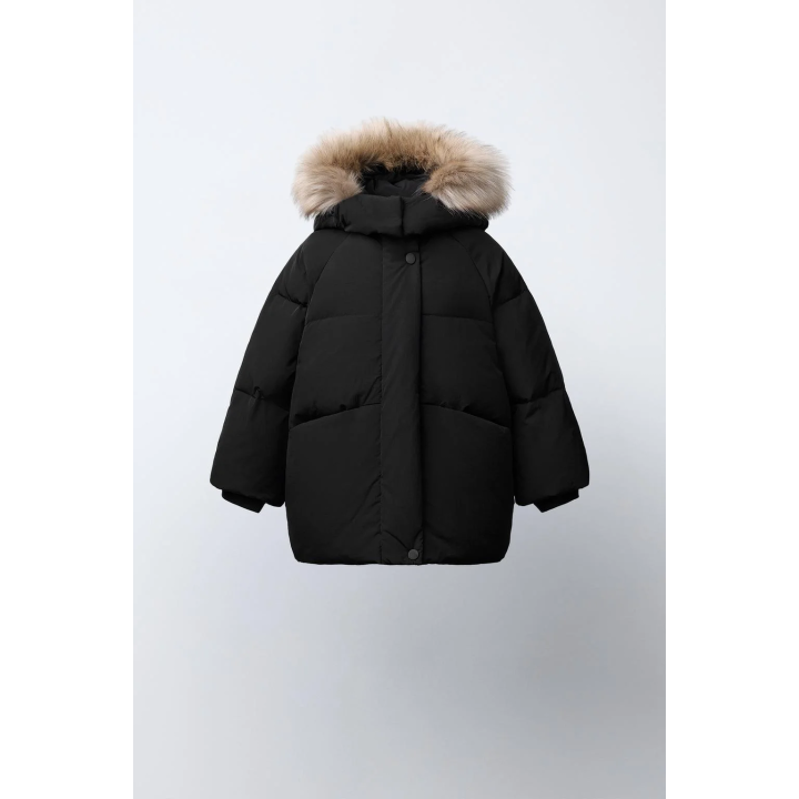 ПУХОВИК WATER REPELLENT С ОТСТЕГИВАЮЩИМСЯ МЕХОВЫМ КАПЮШОНОМ