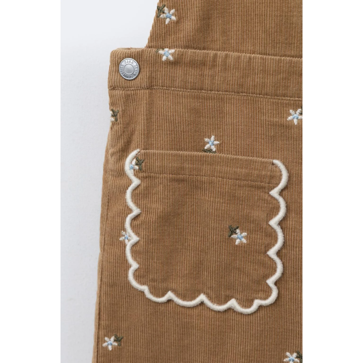 ДЛИННЫЙ ВЕЛЬВЕТОВЫЙ КОМБИНЕЗОН С ВЫШИВКОЙ «ЦВЕТЫ»