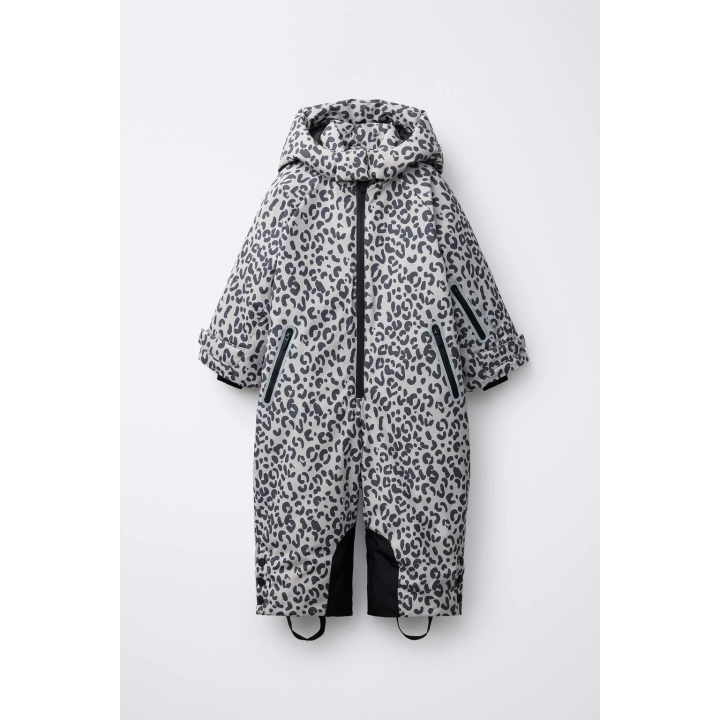НЕПРОМОКАЕМЫЙ ВЕТРОЗАЩИТНЫЙ КОМБИНЕЗОН С АНИМАЛИСТИЧЕСКИМ ПРИНТОМ