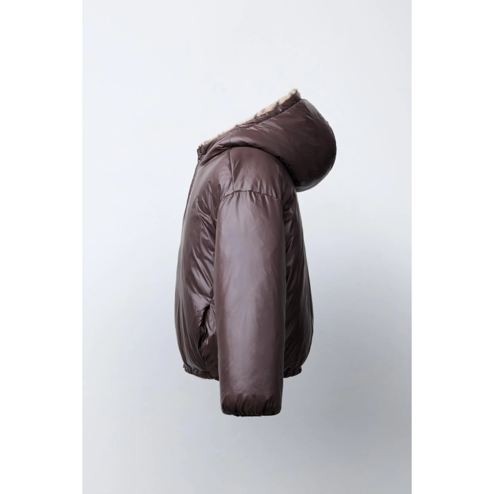 REVERSIBLE ANIMAL PRINT FAUX FUR JACKET