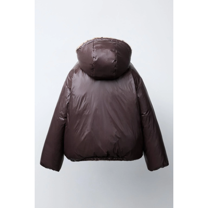 REVERSIBLE ANIMAL PRINT FAUX FUR JACKET