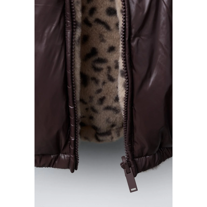 REVERSIBLE ANIMAL PRINT FAUX FUR JACKET