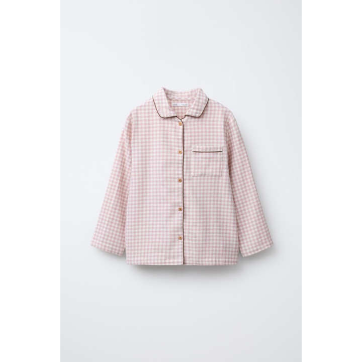 6-14 ЛЕТ/ФЛАНЕЛЕВАЯ ПИЖАМА В КЛЕТКУ ВИШИ